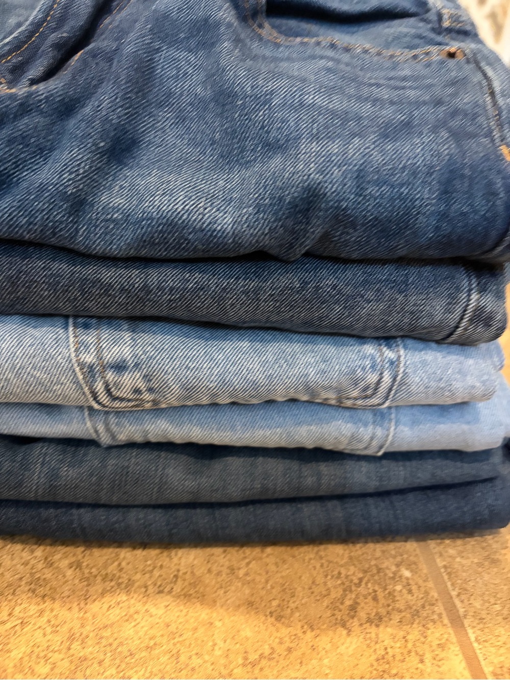 Stack of Blue Denim Jeans - Mixed Washes